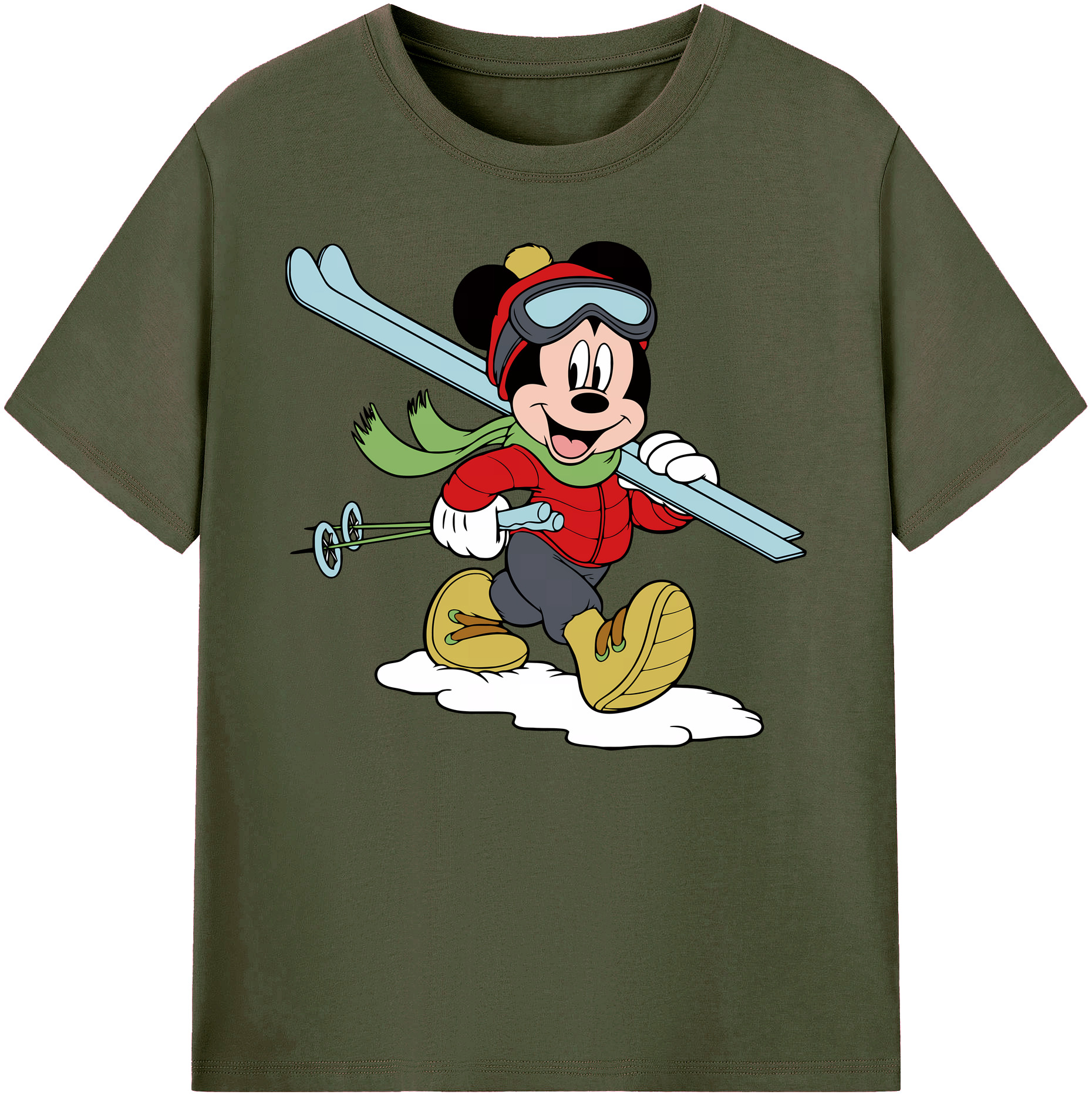 ミッキーマウス Mickey Mouse 綿100％ メンズ半袖Tシャツ｜肌触りやわらか＆通気性